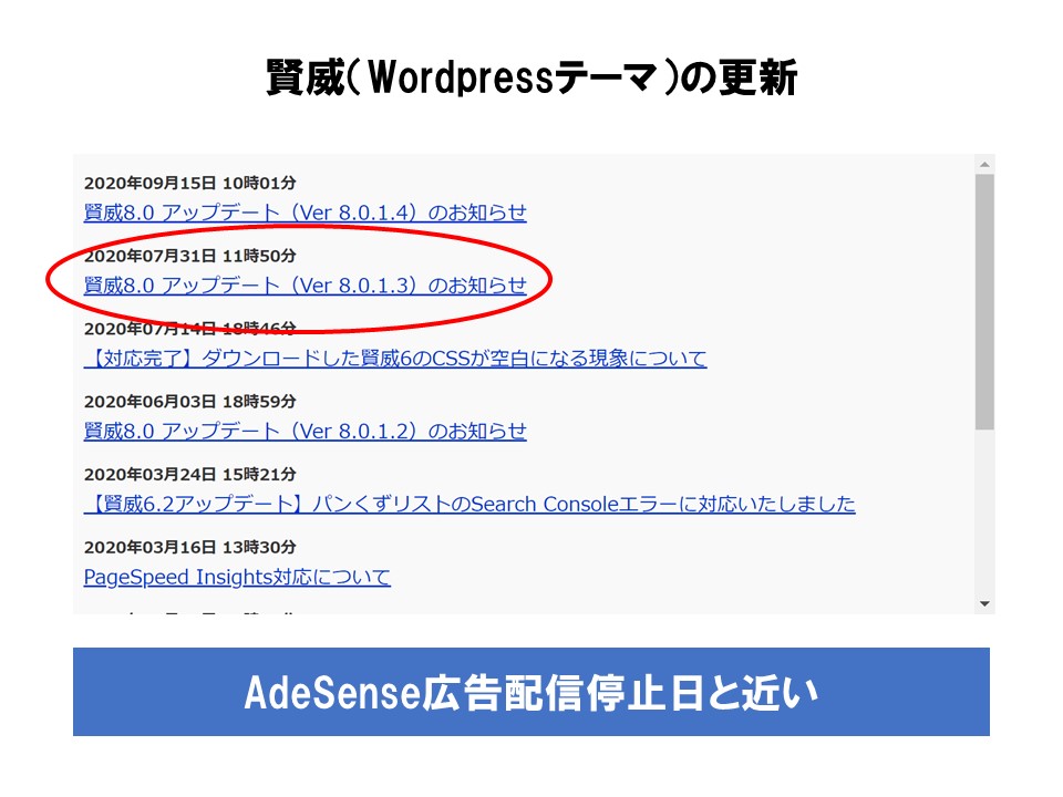 賢威のバージョンアップによりAdSense広告の配信が停止した？